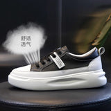 ADVBRIDGE  -  Leather sneakers 2025 Autumn/winter New Single Shoe Thick Soled Women's Shoes Flat Soled Shoes Casual Shoe Women's Board Shoes