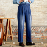 ADVBRIDGE  -  Autumn and Winter Retro American Khaki Loose Wide-leg Jeans Japanese-style Profile Gorkha Casual Pants for Men