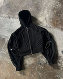 Advbridge Retro Zip Hoodie Y2K Mens Punk Rock Hip Hop Silhouette Oversized Hoodie Sweatshirt Casual Zip Jacket Clothes Streetwear