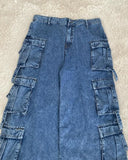 Advbridge Street Vintage New Fashion Multi-pocket Heavy Washing Baggy Jeans Women Y2K Harajuku Gothic College Popular Casual Wide Leg Pant
