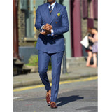 Advbridge Dark Blue Formal Mens Suits Two Pieces Notched Lapel Wedding Tuxedos Groom Wear Costume Homme Terno Masculino Mens Jacket Pants