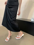 ADVBRIDGE  -  5cm Low Heeled Shoes Woman Slippers Black Bow Flip Flops Ladies Sandals New Arrival Pink Summer High Heels Sandale Femme