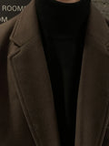 Advbridge Autumn Winter Long Casual Brown Black Soft Thick Warm Woolen Coat Men Sashes Luxury Designer Plus Size Overcoat 5XL