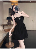 ADVBRIDGE  -  Apricot Sweet Kawaii Dresses for Women's French Style Fairy Vestidos Summer Elegant Lace Spaghetti Strap Dress Feminine