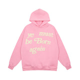 Advbridge Puff Print Kanye West Hoody Men Women 1:1 Pink Ye Must Be Born Again Hoodie Oversize Fit Pullovers CPFM Sweatshirts