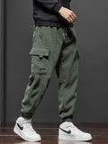 Advbridge Spring Autumn New Style Elastic Waist Casual Pants for Men Stretch Straight Drawstring Harem Jogging Sports Long Pants Male