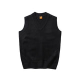 Advbridge Autumn Winter Men Fashion V-neck Pullover Sleeveless Tops Men Leisure Loose Knitted Vest Male Solid Color Sweater Vest M34