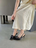 Advbridge Fashion Women Sandals Pointed Toe Summer Dress Shoes Thin High Heels Back Strap Beige Rose Green Black Satin Party Sandals Mules