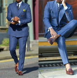 Advbridge Dark Blue Formal Mens Suits Two Pieces Notched Lapel Wedding Tuxedos Groom Wear Costume Homme Terno Masculino Mens Jacket Pants