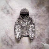 Advbridge Camouflage Hooded Coat Sweater Loose New Printed Men's and Women's Pullover Street Fashion Y2K Retro
