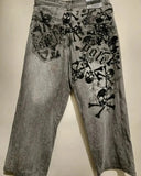 Advbridge 90s Streetwear American New Printed Washed Baggy Jeans Men Y2K Street Fashion Vintage Harajuku Casual Gothic High Waist Wide Leg Pants Trousers 1017