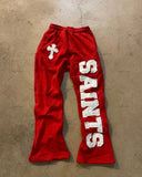 Advbridge European and American High Street Cross Embroidered Straight Wide Leg Pants Retro Colorful Sportspants Gothic Dark Men Trousers