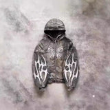 Advbridge Camouflage Hooded Coat Sweater Loose New Printed Men's and Women's Pullover Street Fashion Y2K Retro