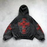 Advbridge Y2K Hoodie New Harajuku Hip Hop Retro Patchwork Oversized Hoodie Sweatshirt Men Clothing Gothic Long Sleeve Jacket Streetwear