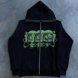 Advbridge y2k Wome clothing hoodies Printed Pattern Pullover Sweatshirt streetwear Oversized  Punk Vintage kpop dance long-sleeved tops