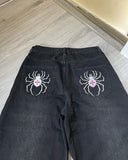 Advbridge American Style Baggy Oversized Jeans Y2K Harajuku Retro Hip-hop Streetwear Gothic Bat Pattern Casual Straight Wide-leg Pants Men