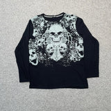 Advbridge y2k 90s retro LONG sleeve t shirt dark high street hip hop punk round neck top classic pattern casual loose Kpop 2024 clothes