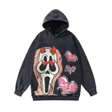 Advbridge Y2K Fashion Autumn and Winter Printed Washed Distressed Pullover Long Sleeve Sweater for Men and Women