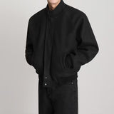 Advbridge Men's fashion, jacket, black jacket, men's wind-up, casual jumper, classic, solid color, high Quilty jacket
