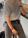 Advbridge Men's Shirt, Summer Overseas Travel Shirt Single Color Holiday 2024 Korean New Men's Shirt