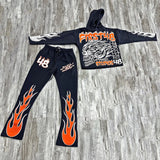 Advbridge Y2k Long Sleeved Pullover Hoodie With Cartoon Print Pattern Tops Streetwear Vintage Hoodie School Outfit Punk High Street Ootd