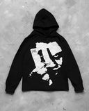 Advbridge European and American High Street Trend Streetwear Gothic Punk Pattern Printed Hoodie Cool Men Retro Casual Oversized Sweatshirt