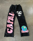 Advbridge European and American High Street Cross Embroidered Straight Wide Leg Pants Retro Colorful Sportspants Gothic Dark Men Trousers