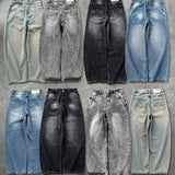 Advbridge Y2K baggy jeans vintage embroidered geometric pattern wash jean Gothic Harajuku American style men women fashionable floor pants