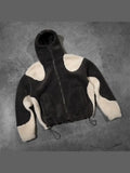 Advbridge Noble style fashion zip jacket Y2K wool splicing Thickened warm vintage hoodie streetwears winter men women Harajuku sweatshirts