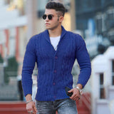 Advbridge Fashion Solid jacquard Knitwear Men Long sleeved V-neck Button knitted cardigan Autumn Winter Slim Fit Tops Sweater Coat Male