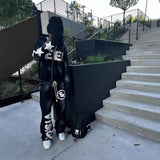 Advbridge y2k long sleeved pullover hoodie pant set sweatshirt jacket personalized printed pattern streetwear school outfit hip-hop punk