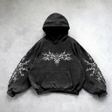 Advbridge Gothic Punk Style Retro Harajuku Y2K Clothing American Hip-hop Street Anime Print Hoodie Men Trendy Casual Oversized Sweatshirt