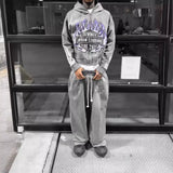 Advbridge Y2k women's long sleeved hoodie oversize streetwear sweatshirt dark hip hop punk pattern printed vintage harajuku trendy wear