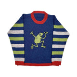 Advbridge Y2K Women's Sweater Clothing Vintage Knitted Wool Sweater Jumper Round Neck Stripe Cute patterns Round Neck Long Sleeve Clothing