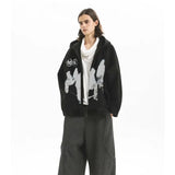 Advbridge Y2k Women's Winter Hoodies Pullover Long Sleeve Oversize Streetwear Dark Skull Print Zipper Casual Top Vintage Sweatshirt 2024