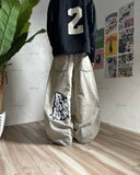 Advbridge Y2K Harajuku Retro Washed Baggy Jeans Street Hip-hop Anime Printed Wide Pattern Straight Pants Men Trendy Brand Casual Trousers