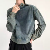 Advbridge Vintage Distressed Men's Denim Sweatshirt Release High Collar Luxury Design Tops Pullover Autumn  Winter Harajuku Unisex Hoodie