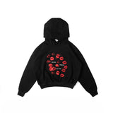 Advbridge Y2K fashionable Harajuku hoodie streetwear oversized Lips pattern letter print tops casual wear Gothic women vintage sweatshirts