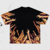 Advbridge Korean Vintage Gothic Fashion Oversized Men's T-shirt Hip Hop Tops Aesthetic Graphic Print Y2k Clothing Streetwear Tees