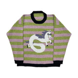 Advbridge Y2K Women's Sweater Clothing Vintage Knitted Wool Sweater Jumper Round Neck Stripe Cute patterns Round Neck Long Sleeve Clothing