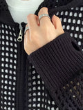 Advbridge Hollow Out Knitted Hoodie Mens Jacket Loose Hooded Cardigan Spring Autumn Fashion Casual Knit Zip-Up Sweater Tops Streetwear