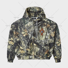 Advbridge High Street Harajuku Camouflage Oversized Sweatshirt American Retro Embroidered Hoodie Men Hip Hop Trendy Brand Street Clothing