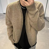 Advbridge Vintage Overweight Pounds Mens Cardigan Sweater Luxury Design Jacquard Weave Hand Knitted Tops Autumn Winter Wool Knitwear Coat