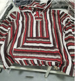Advbridge Vintage Ethnic Striped Knit Hooded Sweatshirt Men Fall Long Sleeve Big Pocket Hoodies Harajuku Top Pullover Coat Streetwear