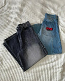 Advbridge 90s Streetwear Street Vintage New Fashion Washed Blue Letter Embroidered Baggy Jeans Men Y2K Harajuku Style Hip Hop High Waist Casual Jeans