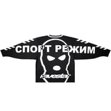 Advbridge Motorcycle Sweatshirt Trend Russian Letter Mesh Sports Motorcycle Riding Suit Streetwear Y2K Goth Retro Classic Unisex Pullover