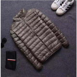 Advbridge Ultra Light Down Jackets  Feather Cotton Hoodie Autumn Winter Men Long Sleeve Zipper Waterproof Lightweight Coat Tops Oversize