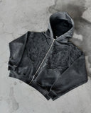 Advbridge American Trend Y2K Streetwear Jacket Gothic Punk Embroidered Zipper Hoodie Men Harajuku Retro Casual Oversized Sweatshirt Women