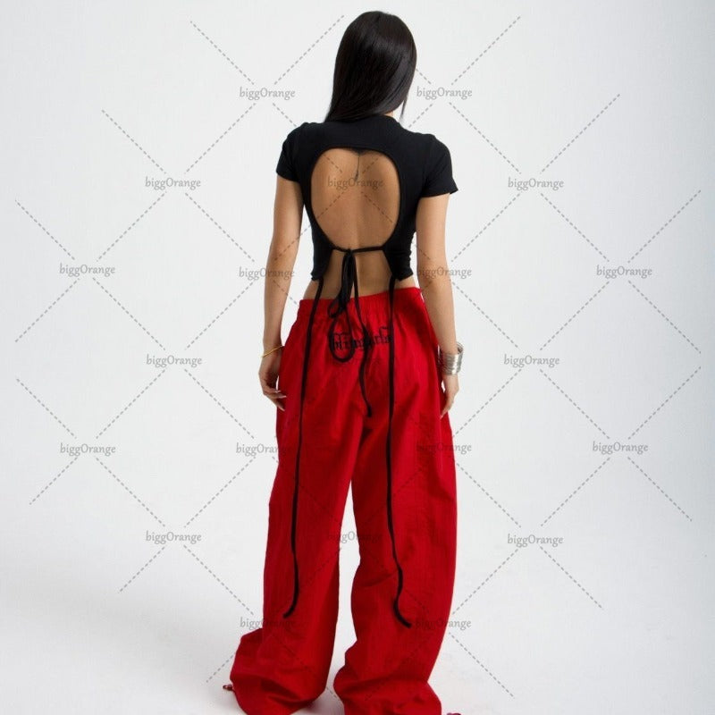 Advbridge American Retro Baggy Wide-leg Overalls Women Y2K Harajuku Loose Casual Pants Punk Oversized Sweatpants Hip-hop Trendy Streetwear