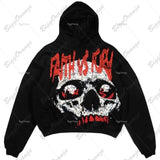 Advbridge E-Commerce Black High Street Gothic Matta Mummy Sweater Street Casual Y2k Hoodie